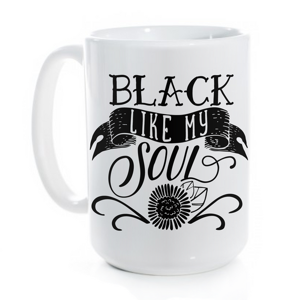 Black Coffee Cup Funny Goth Mug