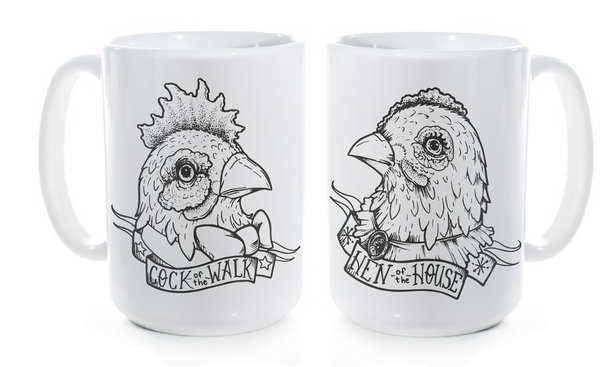 Cock of the Walk & Hen of the House Mug Set