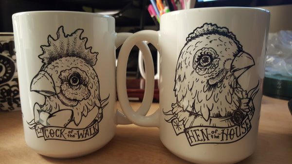 Cock of the Walk & Hen of the House Mug Set